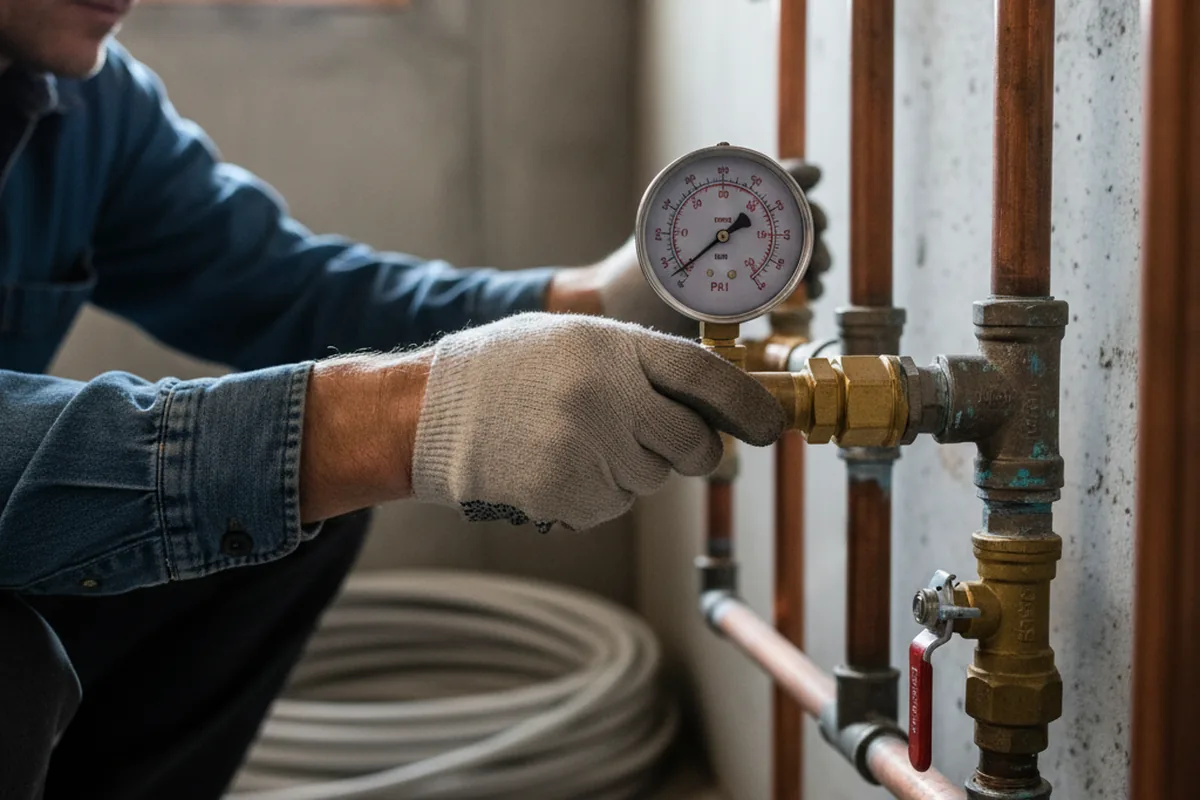 Pressure testing a repaired line during Water Line Repair in Miamisburg